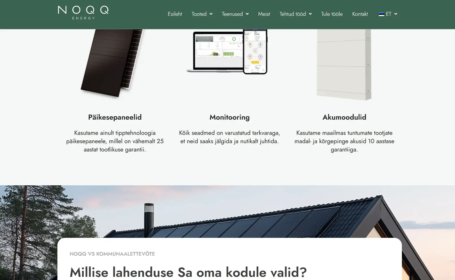 Screenshot of a Noqq product page