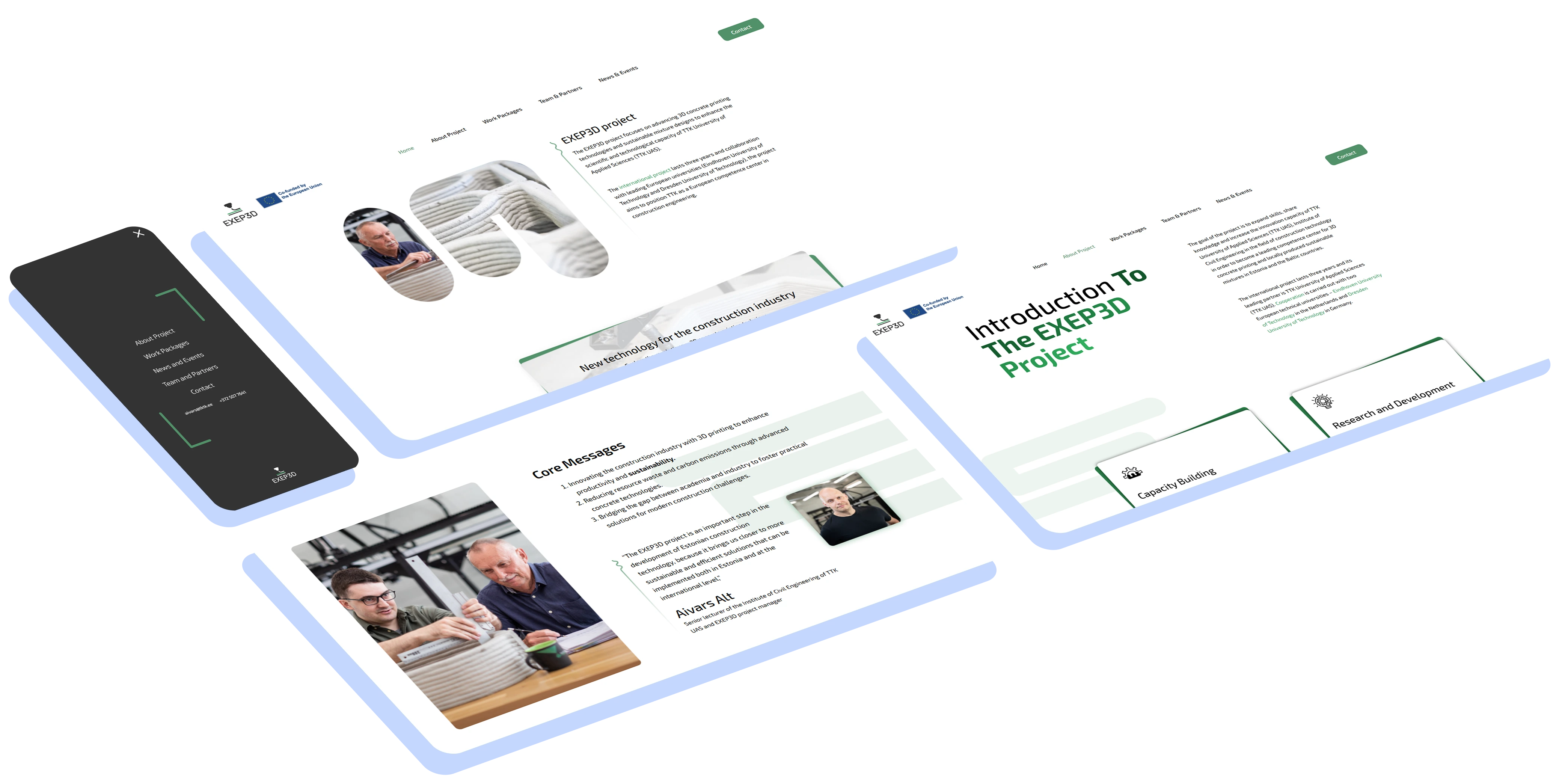 Exep3D international concrete 3D printing project website creation